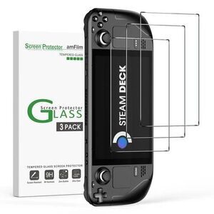 amFilm 3 Pack for Steam Deck/Steam Deck OLED Screen Protector Tempered Glass NEW